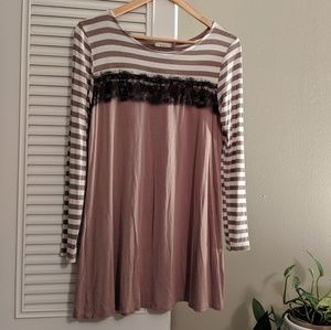 Mon Ami Striped Lace Shirt